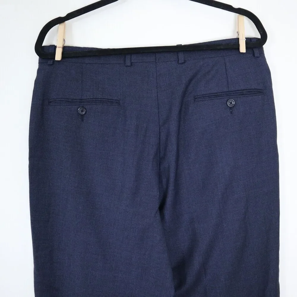 Vintage Burberry London Men's Size 34 Trouser Marled Navy Blue Pants - Picture 9 of 10